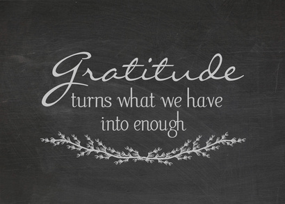 Gratitude Quote On Dusty Black Chalkboard